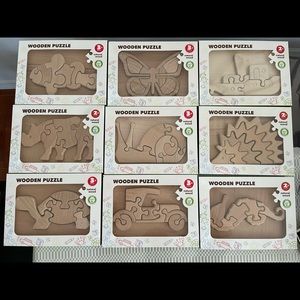 Wooden Jigsaw Puzzle Montessori Natural Eco Toy